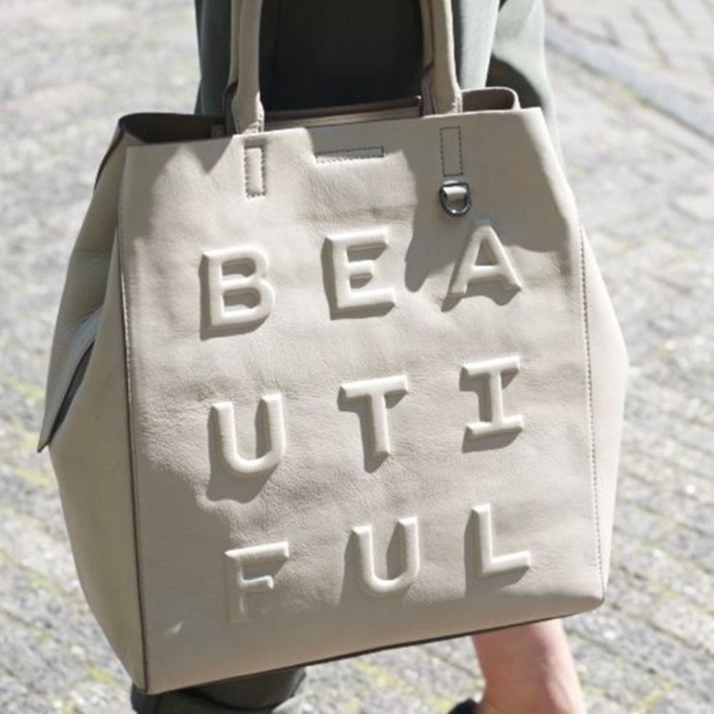 Banana Republic Taupe Leather “Beautiful” Tote